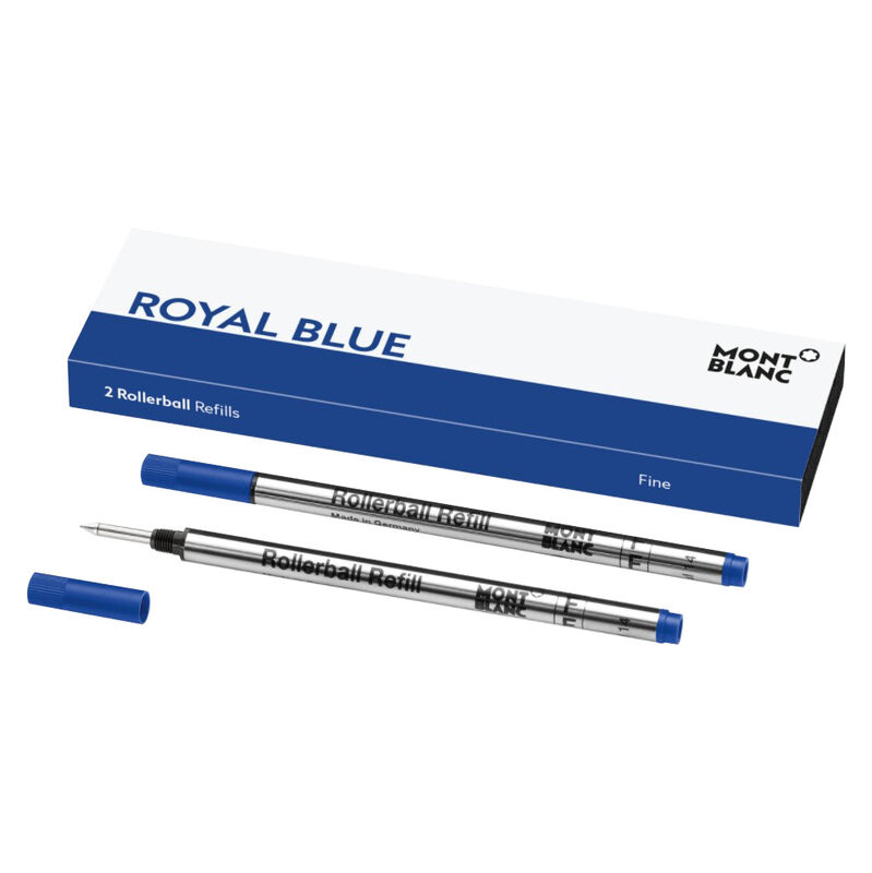 Montblanc - 2 x Fine Rollerball Pen Refills (F) Royal Blue image number 0
